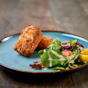 KROKETTE VON GERÄUCHERTE FORELLE